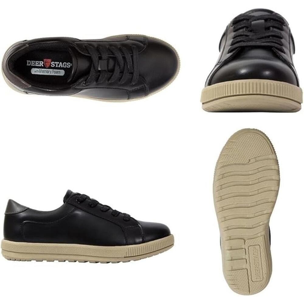 Deer Stags Kids Black Memory Foam Lace Up Casual Sneakers Size 7 - Picture 2 of 3